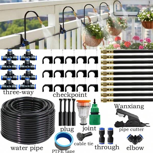 Irrigation System 360 ° Adjustable And Bendable Garden Watering Spray System, Suitable For Greenhouse, Courtyard, Lawn, Plant, Garden