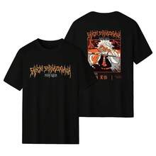 T-shirt homme style anime, imprimé Yiwazuke Yiyong, manches courtes, coton de haute qualité, streetwear rétro, idéal pour homme et femme. Cadeau parfait pour la fête des pères ou une remise de diplôme. Offre spéciale homme. - Noir - Voir 2