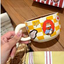 1个复古马戏团陶瓷咖啡杯，釉下彩工艺，适合日常使用，家居、餐厅、咖啡馆、办公室、礼品、节日礼品。 - 彩色 - 查看 4