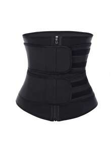1 pièce de ceinture de sport pour femme, ceinture d'entraînement de la taille, ceinture de sauna abdominale, ceinture d'entraînement abdominale, ceinture de contrôle abdominal pour femme, ceinture de yoga et de course, cadeau pour les amis - Noir - Voir 5