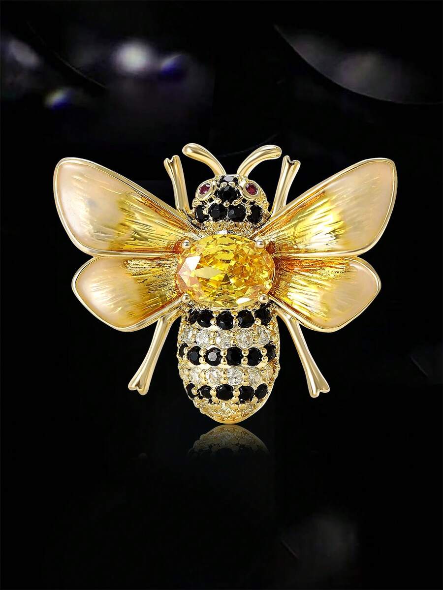 Luxury Copper Zirconia Bee Brooches For Women Unisex Insect Pins Banquet Jewelry Clothing Accessories/Friends Gathering Badges New Gifts
