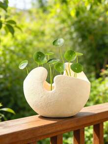 Textured Resin Vase And Flower Pot, This Artistic Irregularly Shaped Resin Flower Pot Is Perfect For Displaying Small Plants Or Stems On Coffee Tables, Office Desks Or Windowsills. Ideal For Adding A Minimalist Natural Touch To Modern Living Spaces And Offices. - Multicolor - View 1