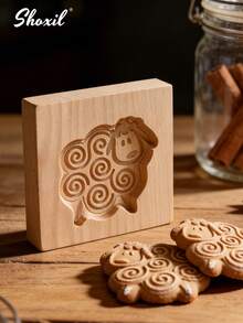 shoxil Khuôn làm bánh quy hình cừu bằng gỗ (1/2 chiếc), dụng cụ cắt và dập bánh quy chủ đề Eid Al-Adha, dụng cụ làm bánh bằng gỗ cho các buổi họp mặt lễ hội và những món ăn ngon cho gia đình. - Khuôn - Xem 5
