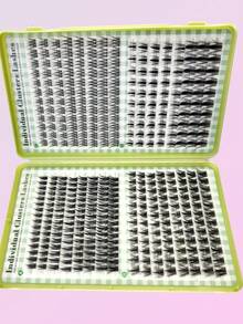 新款 32 排 512 簇混合睫毛簇，自然漫画风格睫毛，DIY 睫毛嫁接，可重复使用，自然睫毛 - D - 查看 2