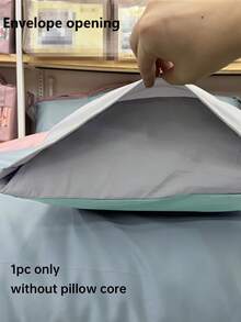 HONEYMOON 1pc Double-Sided Color Block Pillowcase - 100% Polyester Skin-Friendly Comfortable Breathable Wrinkle-Resistant Envelope Closure No Pillow Insert Needed, Suitable For Home Dorm Sofa Car, OEKO-TEX Certified, Perfect Gift For Mom - Matcha Green - View 4