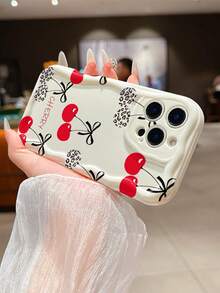 1pc Fashion Personalized Bow, Leopard Print, Cherry, Letter Pattern Phone Case, Wave Cream TPU Material Phone Case, Suitable As Holiday Gift Compatible With Apple XS/XS Max/XR/11/12/13/14/15/15 Pro/16 Pro/16 Pro Max/16 Plus/17 Series And Other Models - Multicolor - View 4