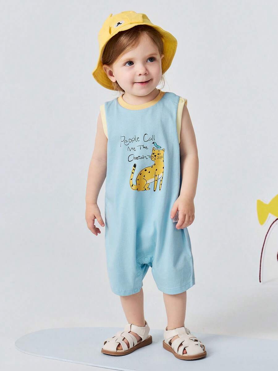 mini bala Kids Baby Romper, Soft Breathable Sweat-Wicking Quick-Dry 2026 Summer - 天空藍 - 查看 1