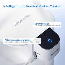 Waterdrop Jarra con filtro de agua eléctrica instantánea, 3,5 L, filtro de agua de 3 meses, sistema de agua potable para exteriores, reduce la cal, cloro, plomo, mercurio, PFAS, PFOA/PFOS, blanco (con filtro de 1.757 litros) - Blanco - Ver 3