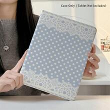 1 chiếc ốp lưng máy tính bảng chấm bi xanh dương viền ren, tự động tắt/mở màn hình, tương thích với iPad Pro 11, Air 11/13 M3, 11 A16, thế hệ thứ 10/9/8/7, Air 4/5, 10.9/10.2/9.7 inch & Galaxy Tab S10/S9/S8 Series, Tab A9+/A8, S10 FE/S9 FE, 11/12.4 inch - Nhiều màu - Xem 2