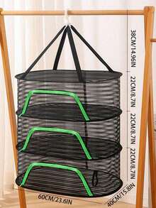 1pc Portable Foldable Multi-Function Food Drying Basket With Windproof Mosquito Net Cover, Suitable For Drying Vegetables, Fruits And Dried Fish Snacks - Multicolor - View 14