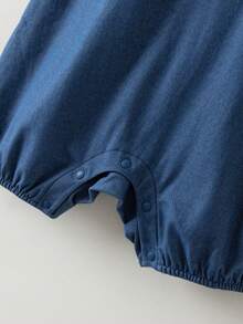 mini bala Baby Romper, Breathable Cute Fake Two-Piece Summer Outfit Quick-Dry 2026 - 牛仔中藍 - 查看 8