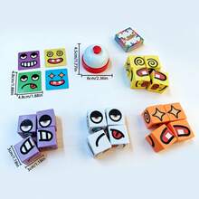 Face Changing Magic Cube Game, Face Changing Building Blocks Game, Expression Matching Building Blocks Puzzle, Building Blocks Puzzle Toys, Family Game - Multicolor - View 6