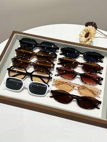 10pcs Women Plastic Frame Colourful Popular Design Personalized Multicolor Fashion Glasses Combination For Holiday Outfits Daily Life Beach Travel Wedding Clothing Accessories - Multicolor - View 7