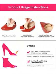 Ultra Soft Shoe Toe Inserts, Foam Half-Size Pads, High Heel Loafer Heel Grips, Toe Protection Anti-Friction Adjustable Forefoot Pads - Apricot - View 5
