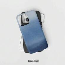 Ốp lưng điện thoại họa tiết tranh vẽ màu xanh gradient, tương thích với iPhone 17, 16PM, 15PM, 13, 13 Mini, 12, 11, XS Max, 7, SE2 - Bề mặt bóng - màu đen - Xem 6