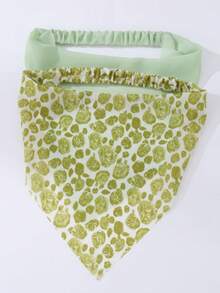 2pcs Women's Accessories, Minimalist Fresh Green Rose Flower Print Triangular Headband, Suitable For Daily, Spring/Summer, Vacation, Party, Decoration Women Bandana Beach Accessories Summer Beach Hair Bands - Multicolor - View 3
