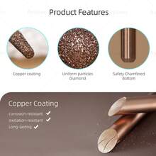hytoos 2mm Copper Coated Russian Manicure Drill Bit, Conical Shape, Dead Skin Removal & Cleaning Professional Manicure Tool - Multicolor - View 5