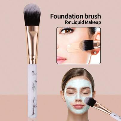 Cọ trang điểm 2 trong 1, cọ tán kem nền và mặt nạ, cọ trang điểm đầu phẳng siêu mềm dùng cho kem nền dạng lỏng và mặt nạ đất sét, dụng cụ làm đẹp cầm tay tiện lợi.