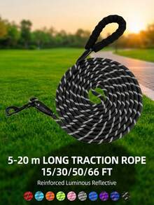 PETSIN 1pc Dog Leash, Extra Long Dog Training Lead With Padded Handle, Suitable For Walking, Camping And Backyard Play, 5m/10m/15m/20m - Multicolor - View 11