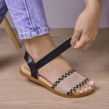 ALLEAN Flat Sandal With Elastic. - BK NEGRO ROTO - Ver 1