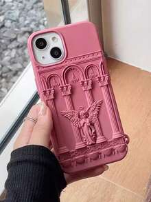 3D立体神像天使手机壳,兼容 15/14/13/12/11 Pro Max,复古少女风软硅胶防摔防震保护套 - 彩色 - 查看 7