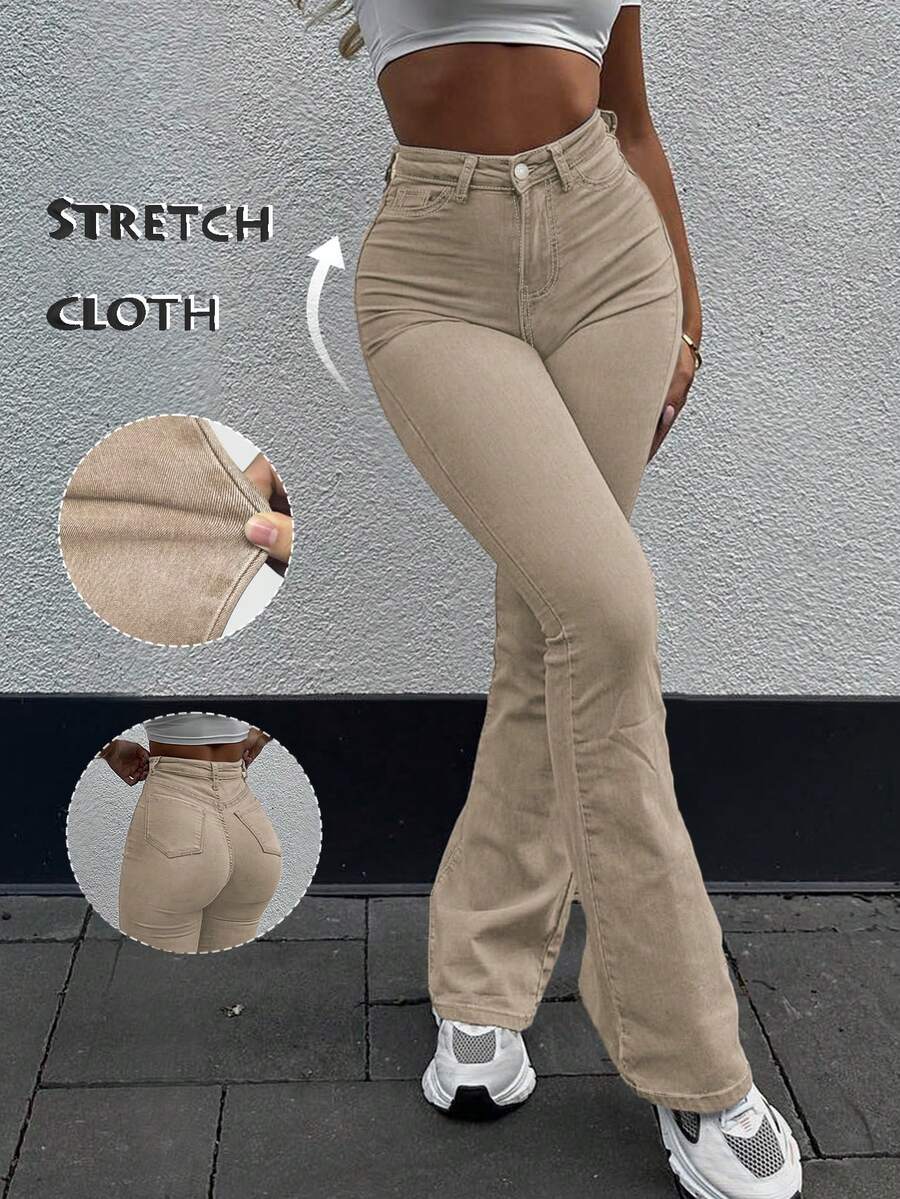 GILIPUR 新款Y2K风格喇叭牛仔裤，高腰修身弹力设计，优雅时尚休闲街头风，复古秋冬春装，新年、情人节理想礼物，尽显精致休闲，完美适用于正式场合、休闲晚餐和音乐会。