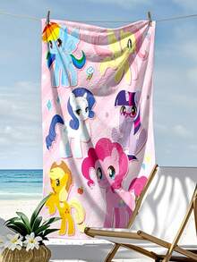 MY LITTLE PONY Printed Beach Towel 70*140, Double-Sided Plush Sports Towel, Soft And Quick-Drying Bath Towel, Double-Sided Plush Beach Swimming Large Towel, Striped Sports Style, Water-Absorbent Without Shedding Fibers, Outdoor Sun Protection - Multicolor - View 5