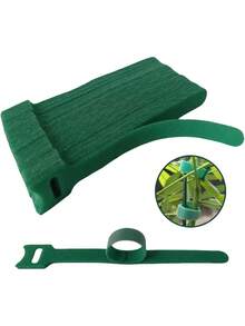100pcs/10pcs Bridas Ajustables Antideslizantes para Plantas, Bridas Multifuncionales, Bridas para Cables, Cierres de Gancho y Bucle, Bridas para Coronas Navideñas, Correas de Gancho y Bucle, Adecuadas para Plantas Trepadoras, Soporte y Aplicaciones de Jardinería, Herramientas de Mantenimiento de Jardinería - Verde - Ver 10
