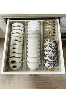1pc/3/4/5/6/7/8/12pcs Universal Clear Drawer Organizer, Desktop Layout Organizer, Portable Drawer Storage Artifact, Desktop Organization Organizer, Drawer Storage Set. - Multicolor - View 2