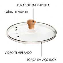 Set Of 2 Glass Lids (32cm And 40cm) For Pots And Pans With Plastic Or Wooden Handles - 摩卡棕 - 查看 3