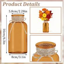 Vintage Glass Flower Vase, Farmhouse Glass Centerpiece Vases Mason Jars For Weddings, Parties & Home Decor Bulk (12, Transparent)  Bud Vases For Flowers For Rustic Wedding KDW8 - Hổ phách - Xem 2