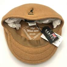 KANGOL Kangaroo Brand Baseball Cap Model 504 With Embroidered Logo Made Of Wool Fedora Hat, Fashionable And Versatile Accessory. IQSU - Nhãn màu kaki đen (dấu vuông) - Xem 13