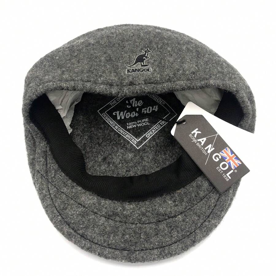 KANGOL Kangaroo Brand Baseball Cap Model 504 With Embroidered Logo Made Of Wool Fedora Hat, Fashionable And Versatile Accessory. RUB1 - 寶藍色白標(長方形鋼印) - 查看 1