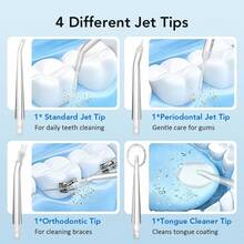 Hailicare Portable Water Flosser, 3 Modes, 220ml Detachable Water Tank, Type-C Charging, Home & Travel Oral Care Water Flosser - White - View 6
