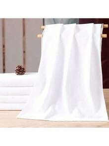15 piezas Toallas de mano suaves y absorbentes, toallas faciales rectangulares, toallas de baño engrosadas, toallas blancas minimalistas, toallas de baño de hotel sin pelusa, toallas faciales suaves y absorbentes, artículos de baño - Blanco - Ver 7