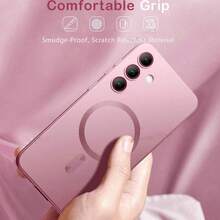 Ốp lưng điện thoại từ tính cao cấp tương thích với Samsung Galaxy S24 S25 S22 S23 Ultra Plus S20 S21 FE Note 20 A35 A55 A05 A15, chất liệu TPU mềm. - Hoa hồng vàng - Xem 2