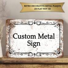2D Flat - Customized Retro Style Decorative Sign, Size 30X20cm, Customizable Text, Aluminum Material Suitable For Various Decor Styles, Great For Wall Decor And Slogan Display - Multicolor - View 16