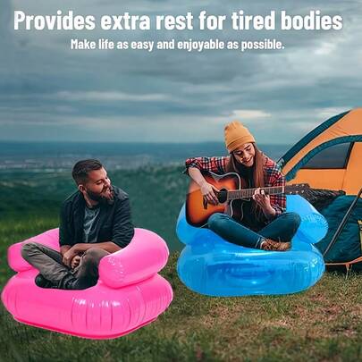 Sofá inflable, sofá inflable de agua, asiento de agua, sofá inflable portátil, material de PVC duradero, diseño transparente, sin necesidad de carga, sofá para camping, picnic y actividades al aire libre, adecuado para reuniones familiares, patio trasero, playa, parque y otras ocasiones