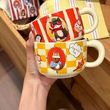 1个复古马戏团陶瓷咖啡杯，釉下彩工艺，适合日常使用，家居、餐厅、咖啡馆、办公室、礼品、节日礼品。 - 彩色 - 查看 8