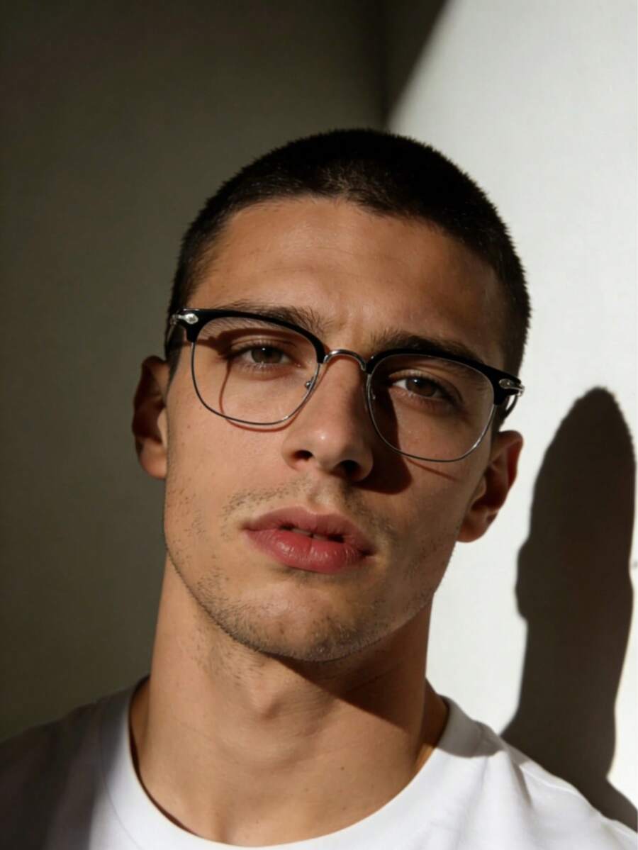 1 Pair Classic Retro Unisex Fashion Half-Frame Square Clear Lens Glasses, Suitable For Casual Activities, Office, Reading, School, Daily Wear, Great Gift Choice - 多色 - 查看 1