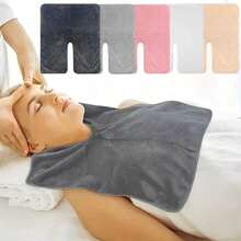 Beauty U Shape Towel Esthetician Salon Spa Massage Facial Care Neck Cosmetic Towels Reusable Warmer Microfiber Neck Towel 7W9P - Grey - View 2