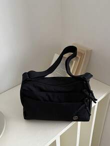 2026夏季新款尼龙多口袋斜挎包，大容量女士单肩包，休闲尼龙通勤小包 - 黑色 - 查看 11