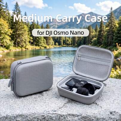 For Osmo Nano Medium Carry Case, Protective Carrying Bag, Free Carabiner, Available In Black/Grey, Perfect For Travel Photography, Vlogging And Outdoor Adventures, Easy To Carry | Comprehensive Protection | Compact & Lightweight | Free Carabiner