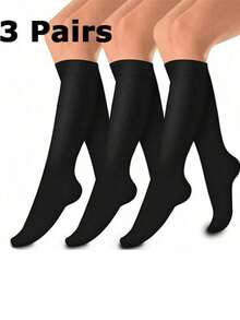 3 Pairs Athletic Copper Compression Socks, 15-20mmHg Knee High Socks For Cycling, Soccer, Basketball & Running - Multicolor - View 17