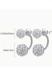 Brincos Florais Cintilantes Femininos - Elegantes Brincos de Botão com Aro, Hipoalergênicos para Pele Sensível, Presente do Dia dos Namorados, Joias para Casamento e Uso Diário - Multicolorido - Visão 4