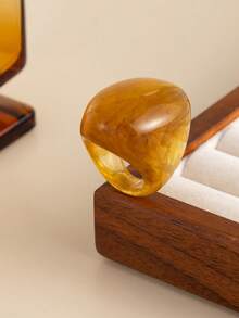 1 chiếc nhẫn hình bầu dục tối giản bằng acrylic, phụ kiện đeo hàng ngày cho kỳ nghỉ hè. - nhẫn - Xem 4