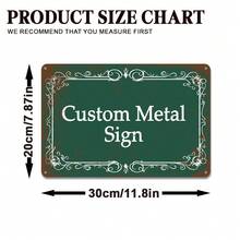 2D Flat - Customized Retro Style Decorative Sign, Size 30X20cm, Customizable Text, Aluminum Material Suitable For Various Decor Styles, Great For Wall Decor And Slogan Display - Multicolor - View 3