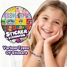 Sticky Rolls Bracelet Kit With Collection Book, 1000 Mini Sticker Set, Wearable & Shareable Sticky Rolls, Kids Beading Set For Bracelet & Necklace Making, 1000+ Designs (8 X Pendant & 10x Drop) - Multicolor - View 4
