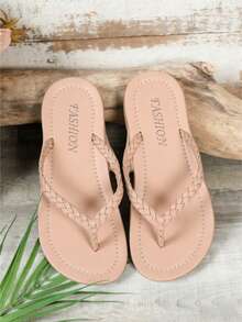 2025 New Lace-Up Flat Sandals For Women, Casual Commuting, Minimalist Daily Outfit, Simple & Comfortable Slip-On Beach Flat Sandals - Khaki - View 4