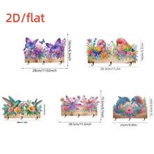 Bộ tranh đính kim cương 2D/phẳng gồm 1 chiếc, kèm móc treo, họa tiết chim, chuồn chuồn, bướm, cá heo, chất liệu gỗ với các viên đá pha lê tròn không đều, dùng để treo tường làm giá treo áo khoác, giá treo khăn, giá treo mũ, giá treo chìa khóa. - Xem 3